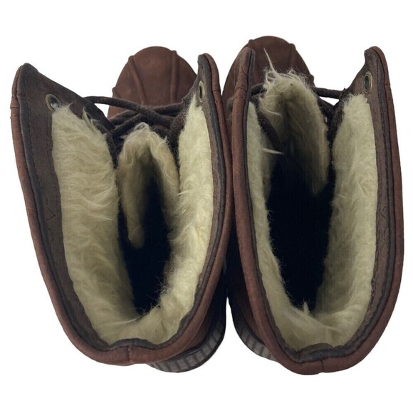 Merrell Brunette Laced brown fur lined heeled boots Womens Size 6 - Picture 2 of 8